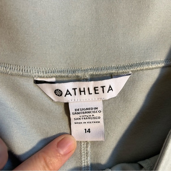 Athleta Eastbound Wide Leg Pant Grey Zip Pockets Athleisure Cozy Fall - Picture 5 of 10